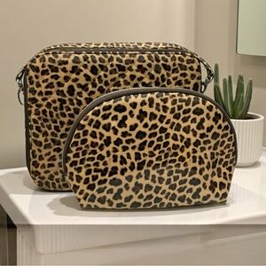Dennis Basso Leopard Print Cosmetic Bag Set - Retail $99 - NWOT